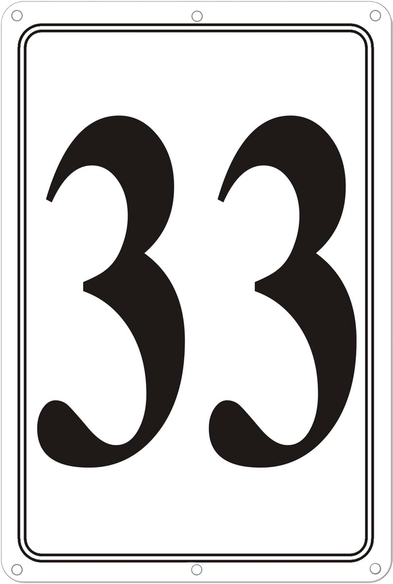 Aluminium Nummerbord - Genummerd Bord - Parkeerplaats Markeren - Weerbestendig Aluminium - 30 x 20 cm - Wit Zwart