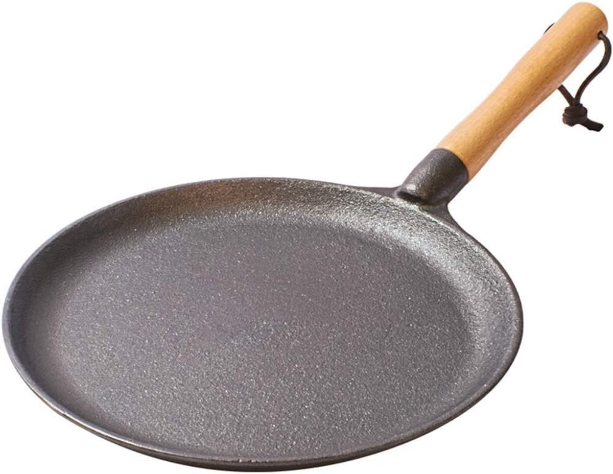 Pannenkoekenpan Gietijzer Koekenpan Bakpan Ontbijt Bakken Uitstekende Warmteverdeling 28 Cm Diameter Zwart
