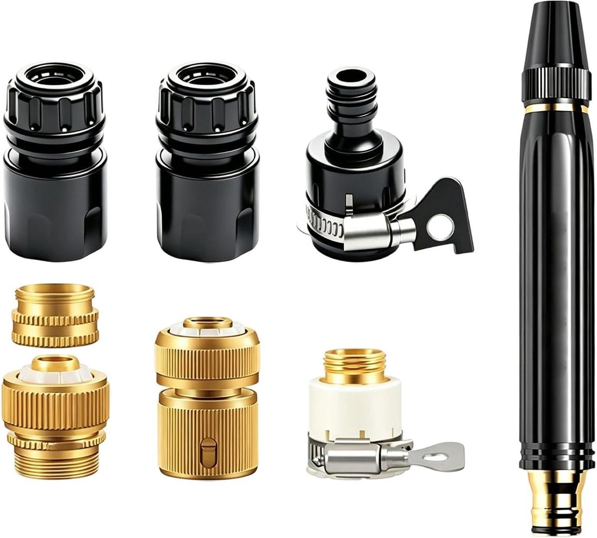Hogedruk Slang Nozzle - Power Sproeier - Outdoor Reinigen - Lange Afstand Bereik - 16 cm Lengte - Metaal