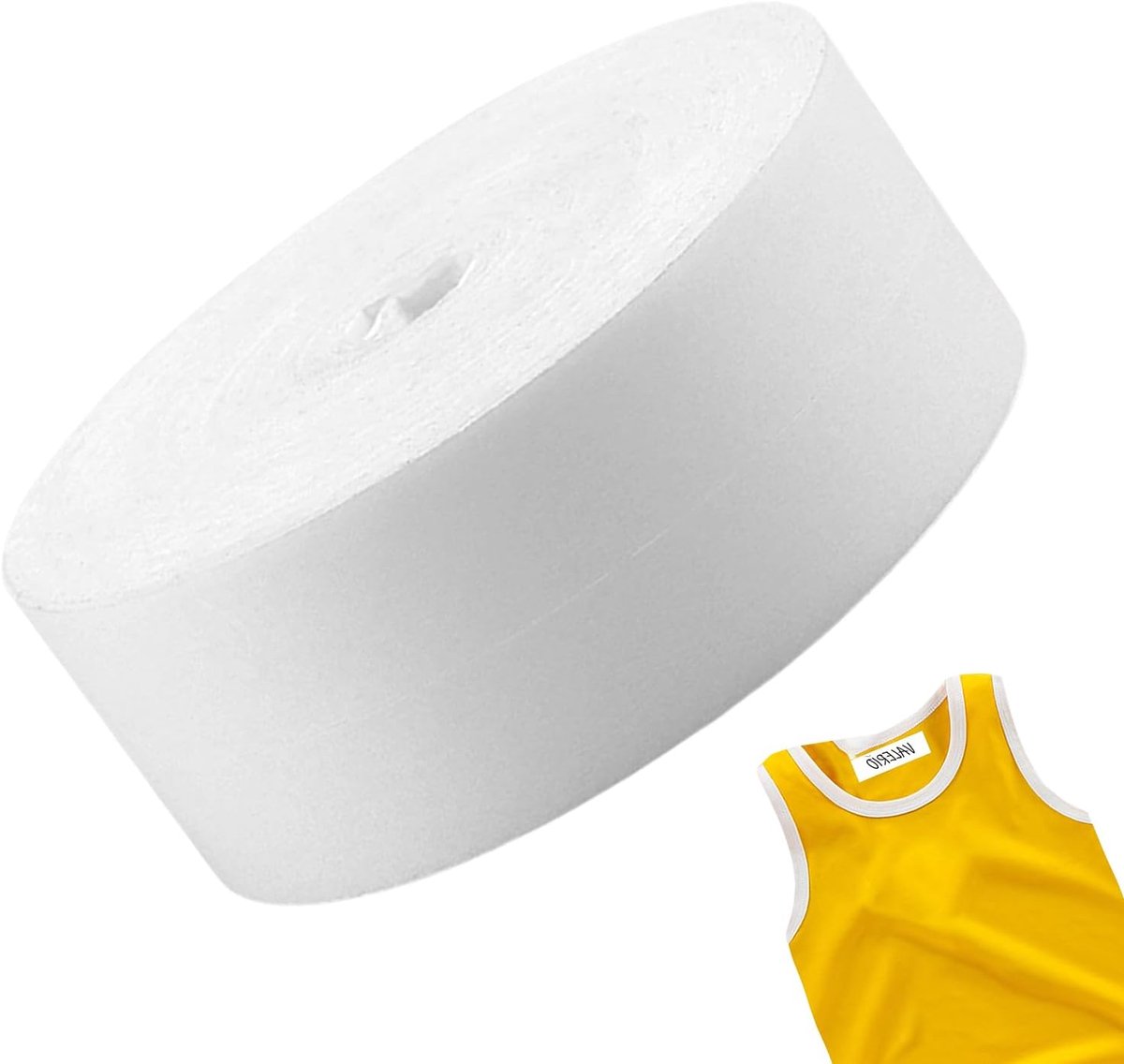 Wasbare naamlabels - Stoffen stickers - Kleding markeren - Opstrijkbaar & duurzaam - 25 x 8 cm - Wit met zwart