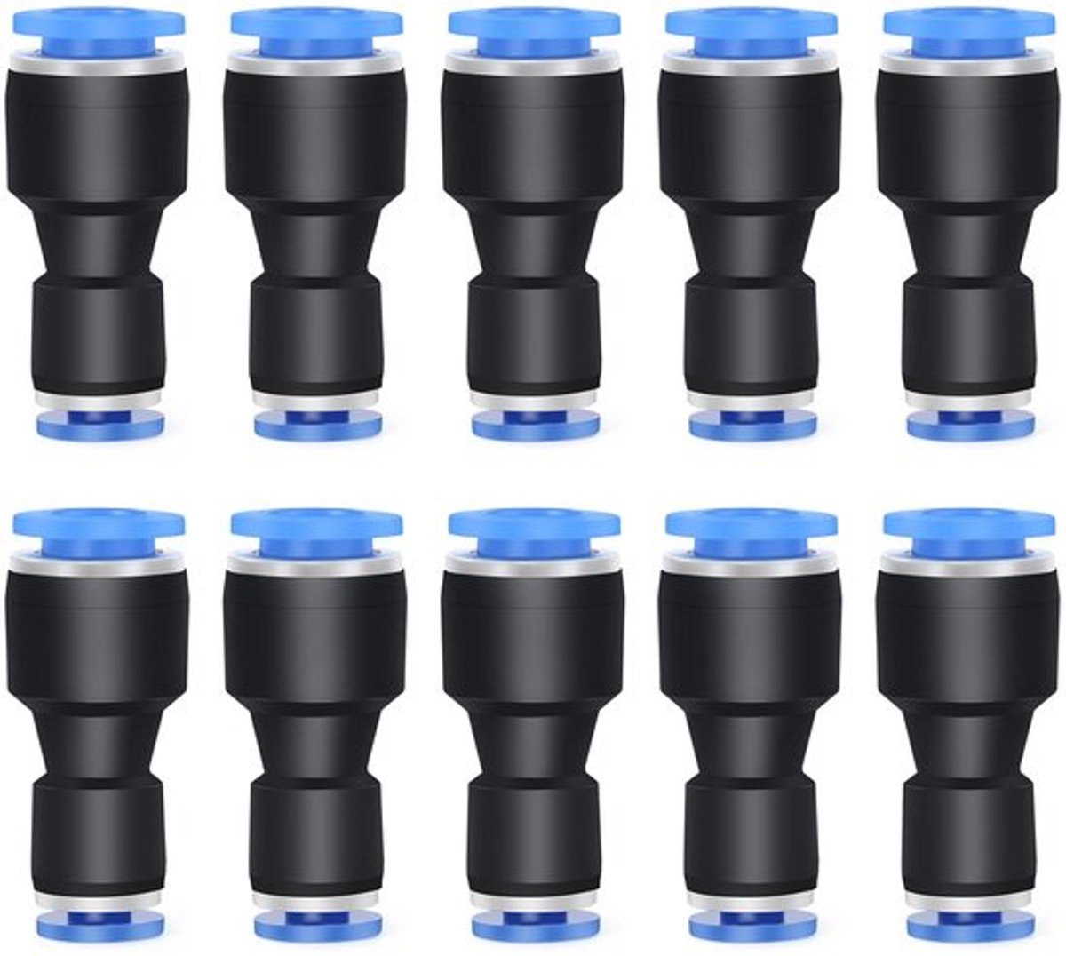 Dailygoods- Reductiefitting 10mm OD x 8mm OD - 10 Stuks - Pneumatische