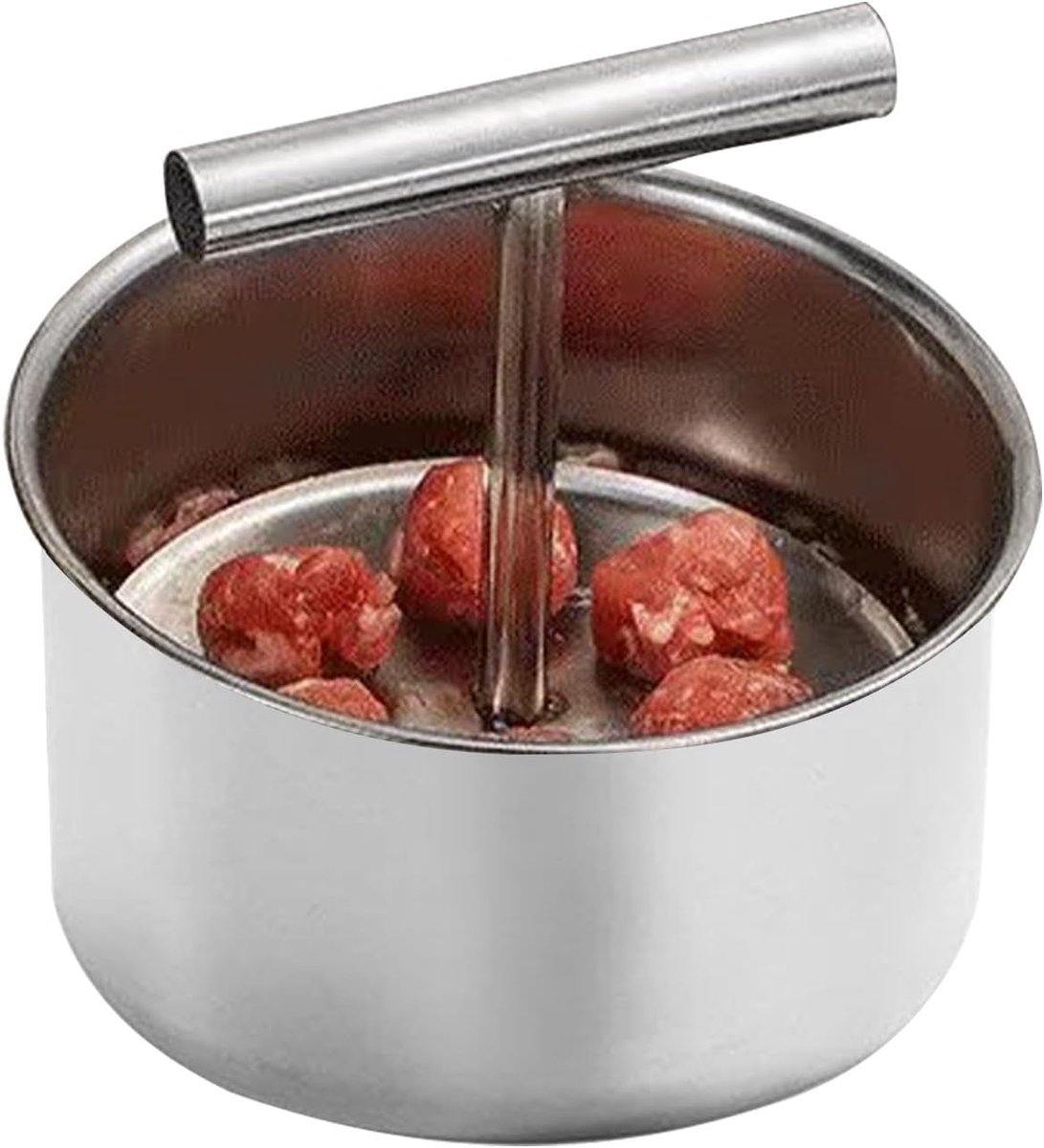 Gehaktbal Machine - Gehaktbal Maker - Eten Bereiden - Roestvrij Staal - 6 Gaten - Zilverkleurig