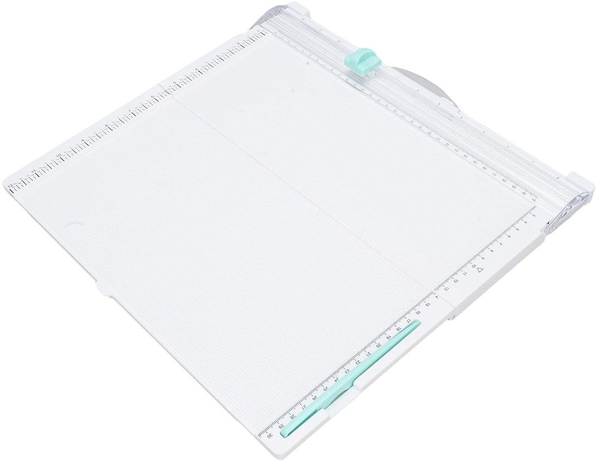 Papiertrimmer Scorebord - Ambachtelijke Papiersnijder - Kaarten Maken - Dubbele Meetopties - 30 x 30 cm - Wit