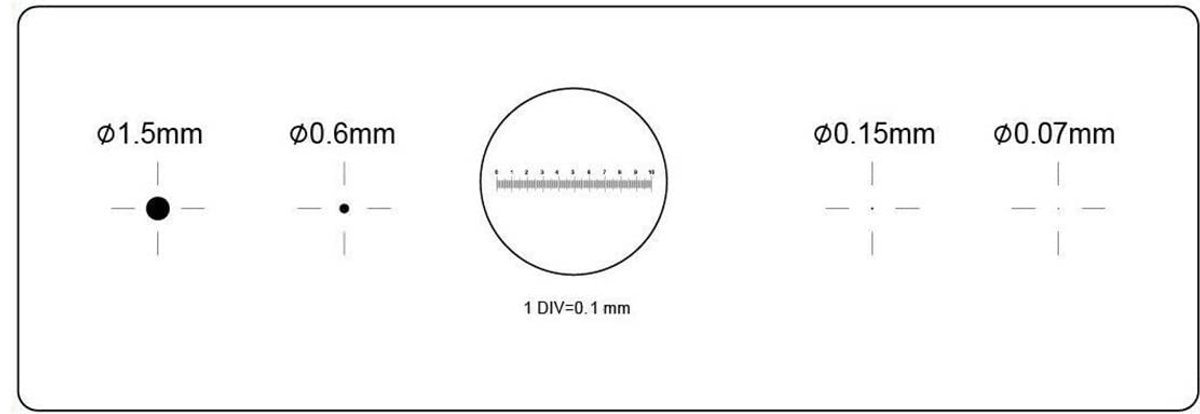 Microscoop Kalibratie Liniaal - Meetkaart - Precisie Meting - Vier Kalibratiepunten - 76 x 26 mm - Transparant