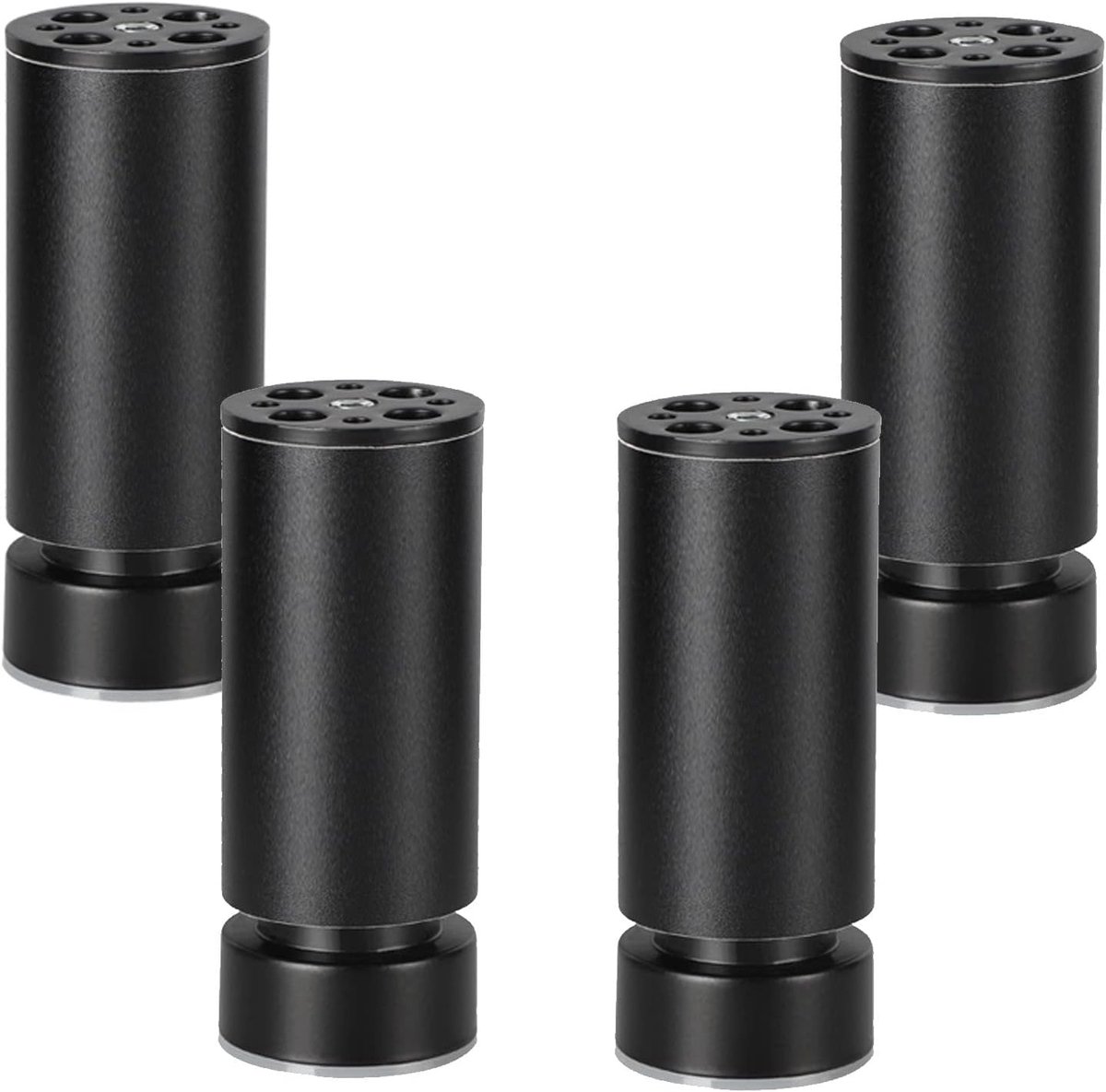 Meubelpoten Set - Kastpoten Verhogers - Meubels Verhogen - Verstelbaar & Stevig - 6 cm - Zwart
