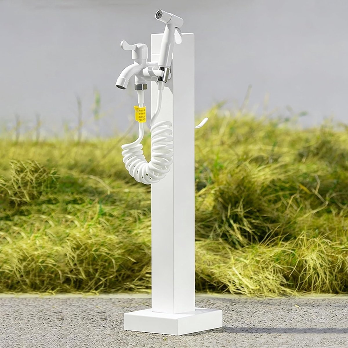 Verticale waterkolom - Buitenkraan paal - Tuin besproeien - Roestvrij staal - 60 of 95 cm - Wit