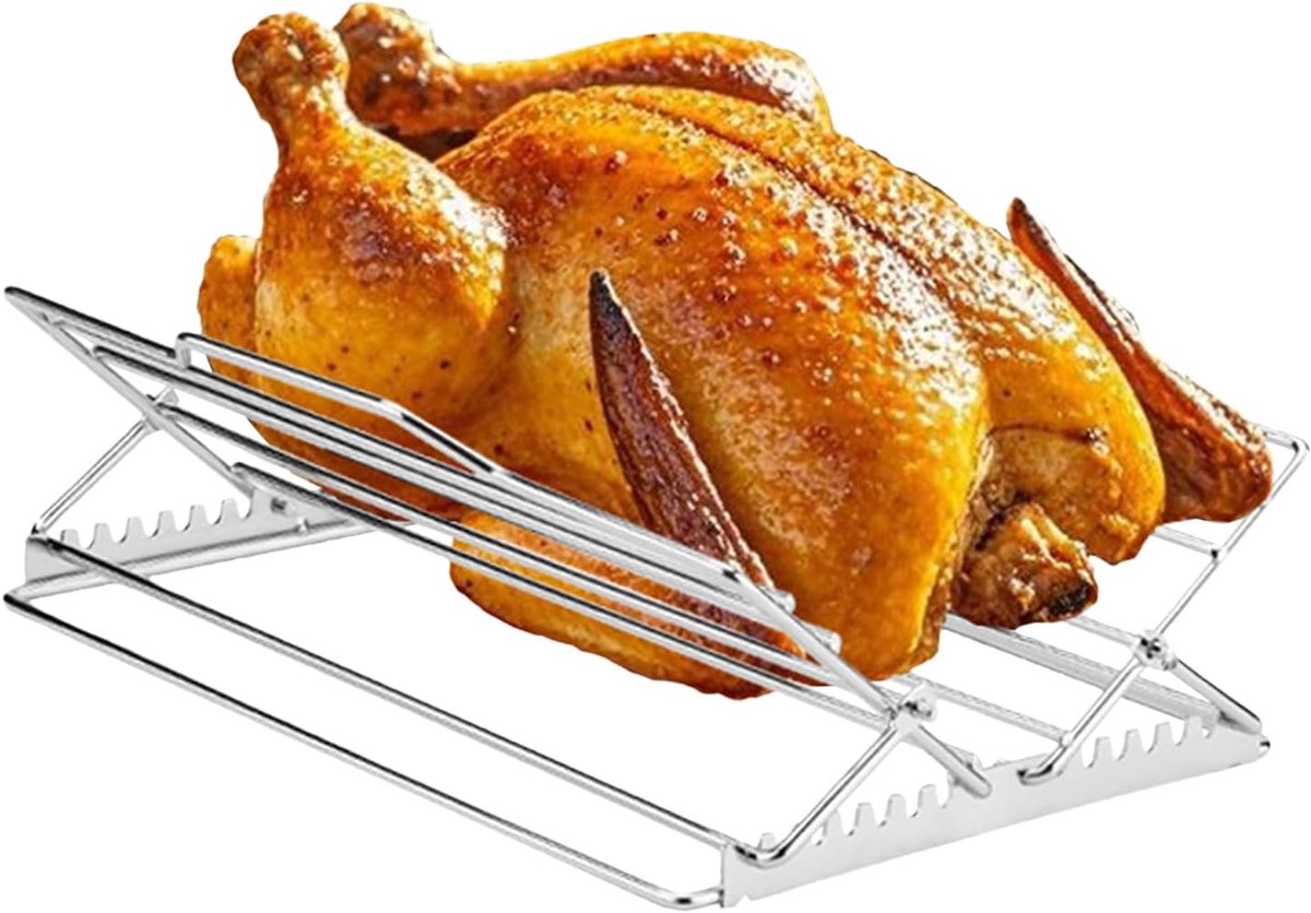 Oven Rooster Grill Accessoire Koken en Bakken Verstelbaar Roestvrij Staal 19.5 cm Zilver