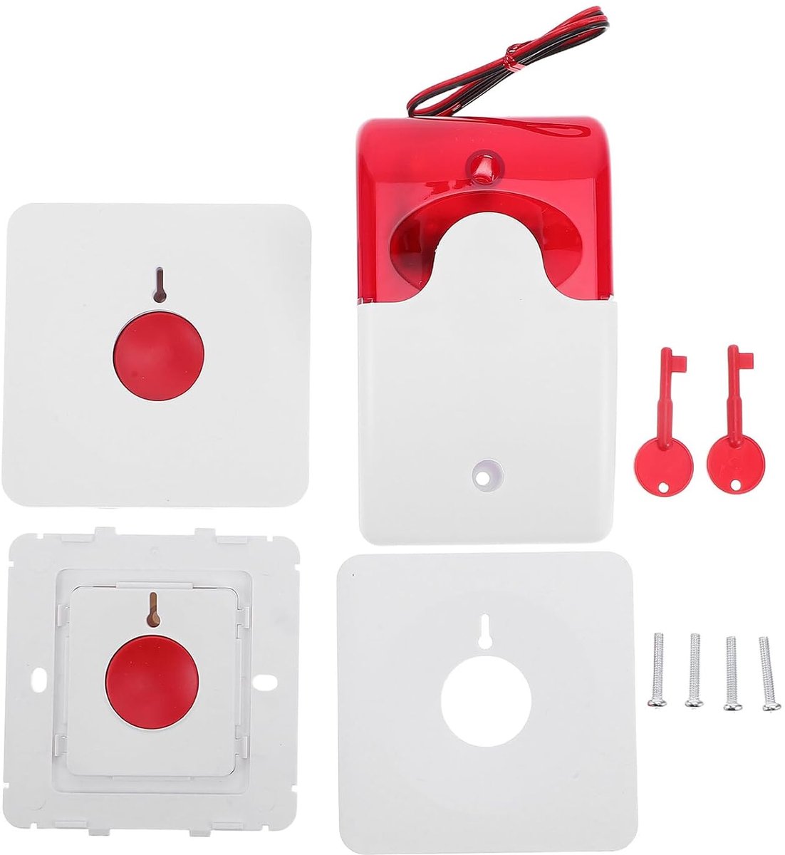 Badkameralarm met Wandmontage - Noodoproepknop Senioren - Veiligheid Thuis - Bedraad voor Continue Bescherming - 12.5 cm - Wit