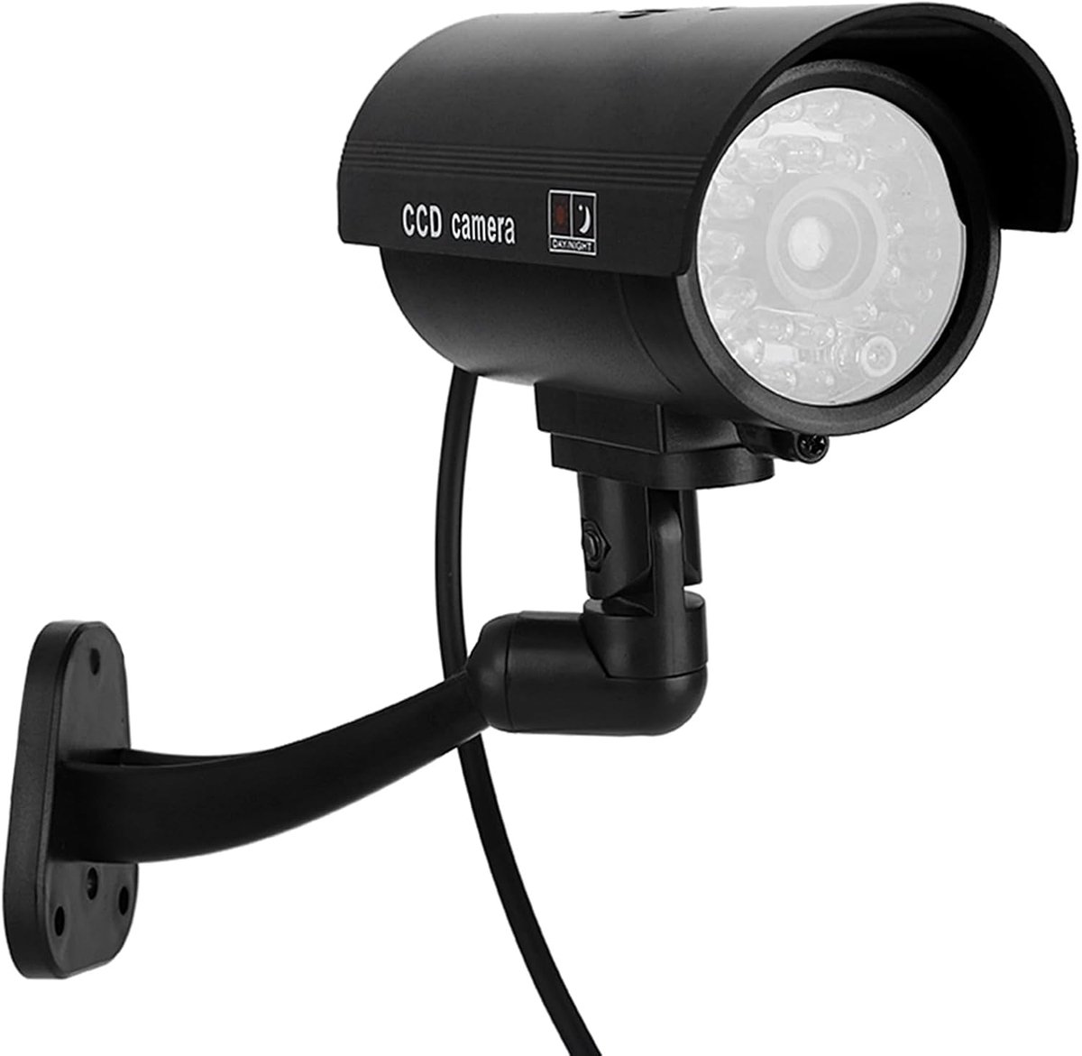 Dummy Beveiligingscamera - Nep Camera CCTV - Diefstal Afschrikken - Knipperend Rood LED - 13 cm - Zwart