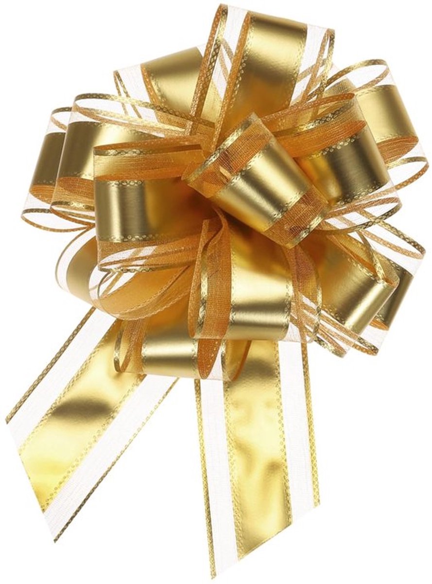 Store_7 - Grote Pull Boog - Metallic Gift Bogen - Voor Bruiloft en Feest - Goud