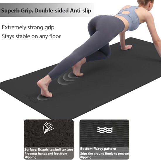 Yoga Mat XXL - TPE - 10mm Dikte - Antislip - Voor Thuis en Sportschool — afbeelding 3