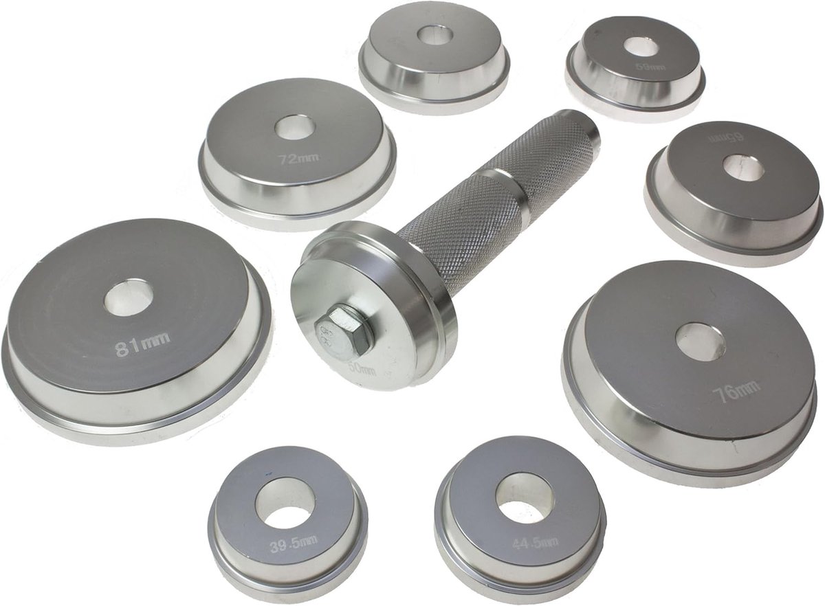 Lagers en Afdichtingen - Montagegereedschap Set - Wiel Lagers Plaatsen - Duurzaam Aluminium Ontwerp - 10 Delig - Zilver