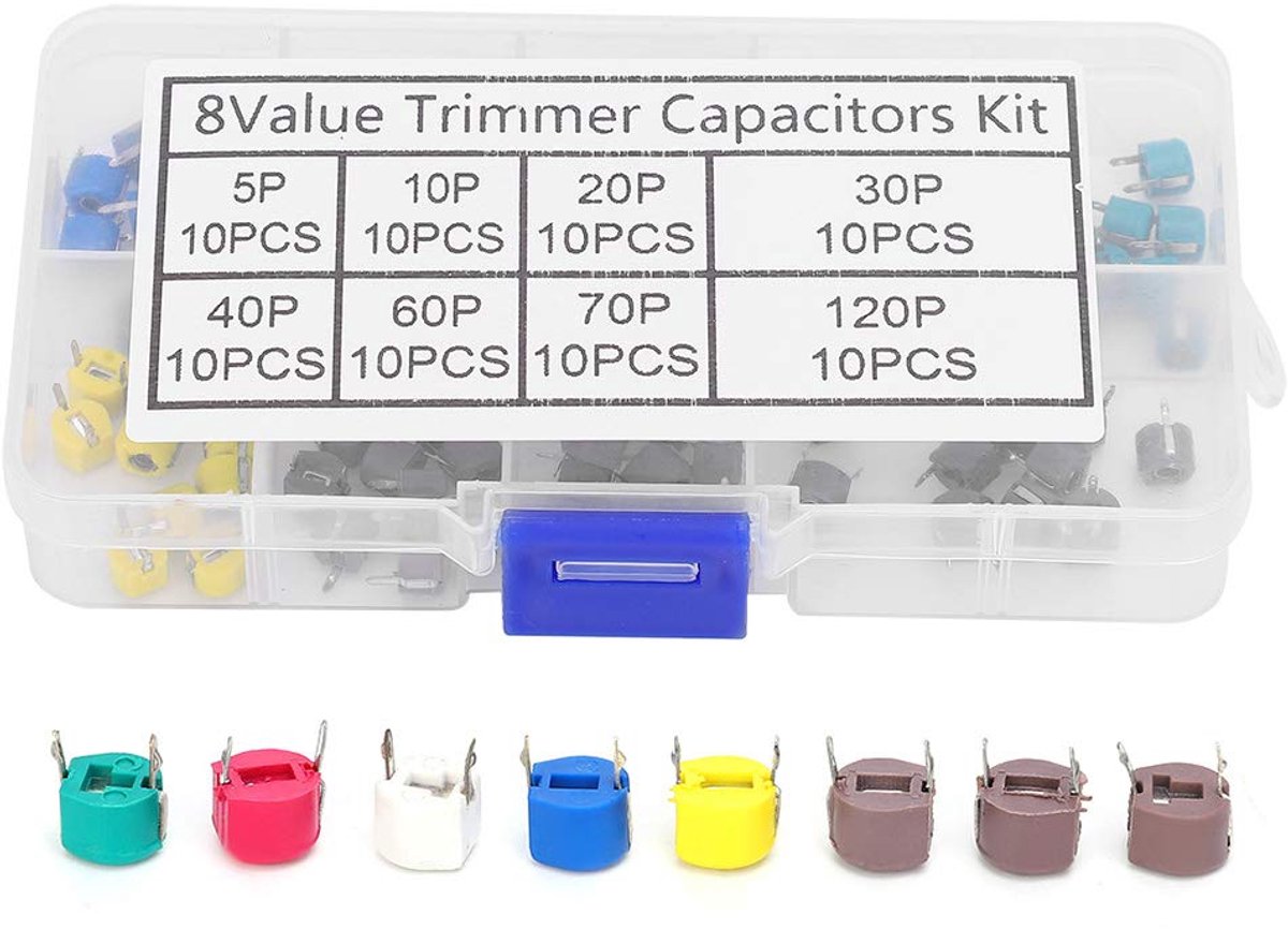 Trimmer Condensator Set - Elektronische Condensator - Elektronica Reparatie - Verstelbare Capaciteit - 6mm - Groen