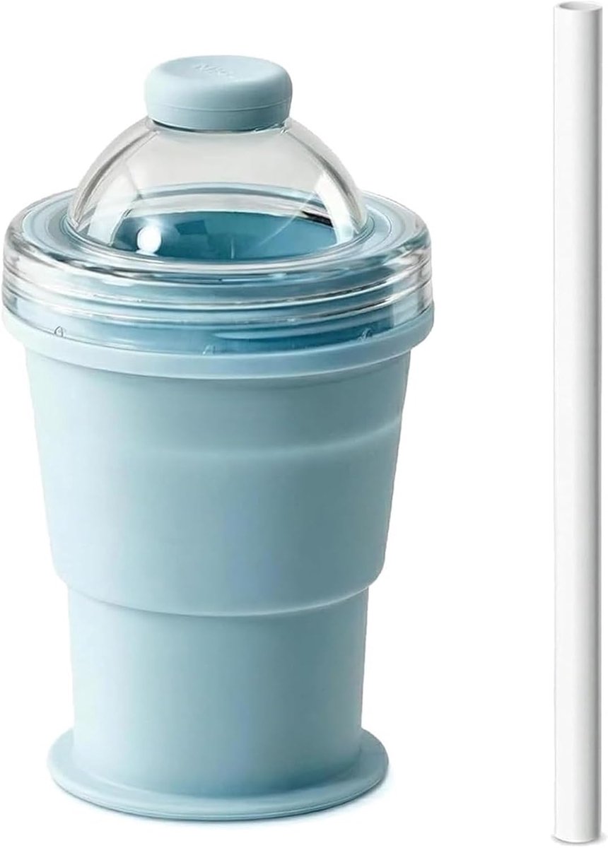 Opvouwbare Beker - IJsbal Maker - Cocktails Maken - Dubbele Functie - One Size - Blauw