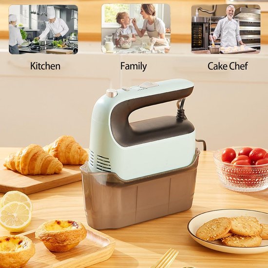 Handmixer - Keukenmixer - Bakken en Mixen - 5 Snelheden Instelbaar - 300 Watt - Zilver — afbeelding 2