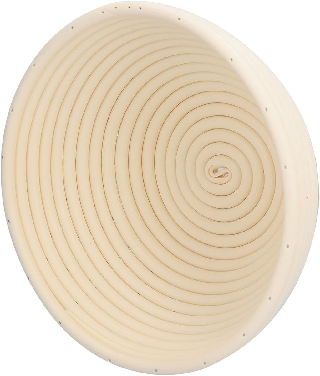 Broodgistingsmand - Rijsmand Deeg - Zelf Brood Bakken - Handgeweven Plastic - 20 x 8 CM - Gebroken Wit