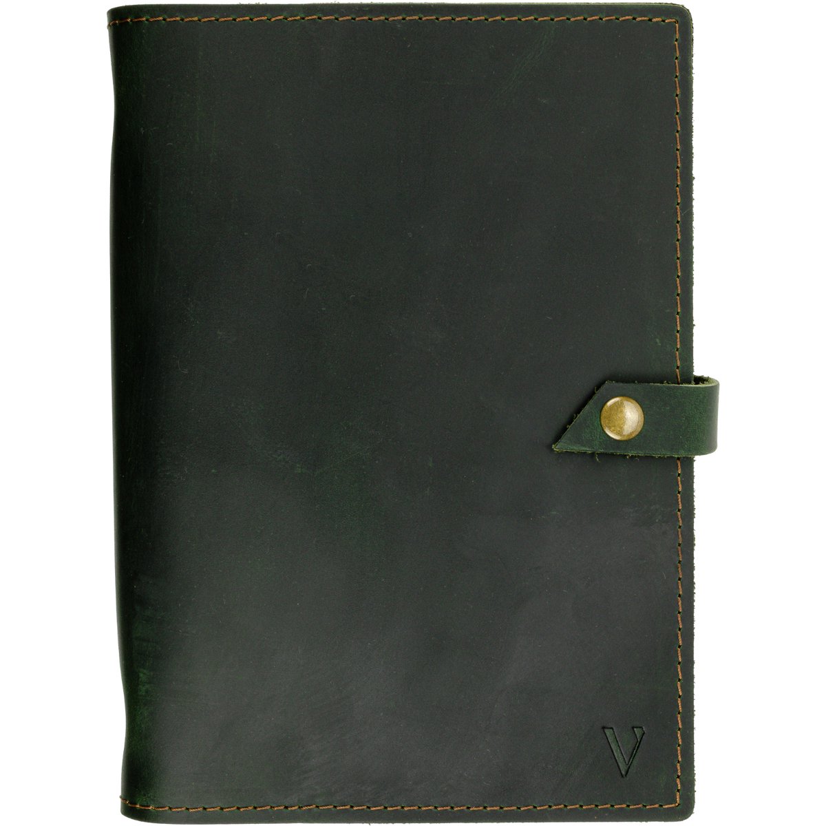 Vultera ROALD leren notitieboek - A5 met ringband – Gelinieerd - Hervulbaar - Journal - Notebook - schrijfmap - leer - Groen
