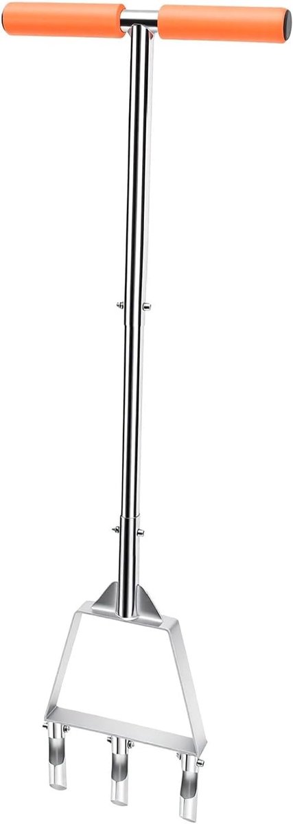 Handmatige Kernbeluchter - Gazongereedschap - Gazononderhoud - 3 Holle Tanden - 41 x 30 x 7 cm - Zwart