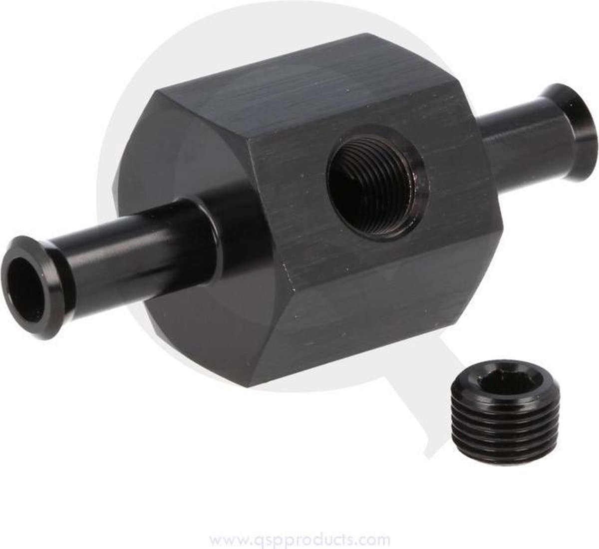 Brandstof druk aansluiting 8 mm zwart