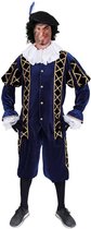 Piet Kostuum | Assistent Van Sinterklaas Piet Blauw Zwart Kostuum | XL | Sinterklaas | Verkleedkleding