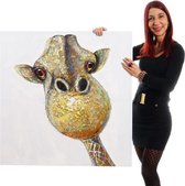 Handgeschilderde Olieverf schilderij Giraf 2