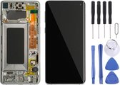 Let op type!! LCD Screen and Digitizer Full Assembly with Frame for Galaxy S10 (White)