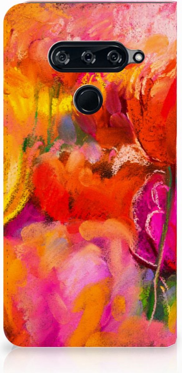 Standcase Hoesje voor Bookcase LG V40 Thinq Tulips