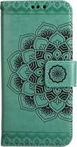 Shop4 - Samsung Galaxy S8 Hoesje - Wallet Case Vintage Mandala Groen