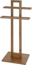 Handdoek rek bamboe hout 37 x 85 cm - Handdoek droogrekken - Badkamer accessoires