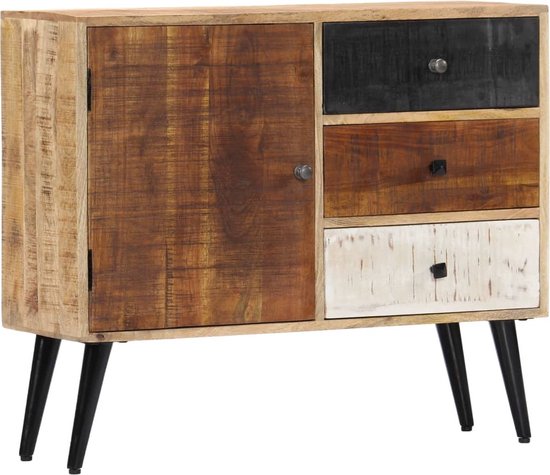 Vidaxl Hoge - kast - 40x34x110 - cm - massief - mangohout - Vergelijk
