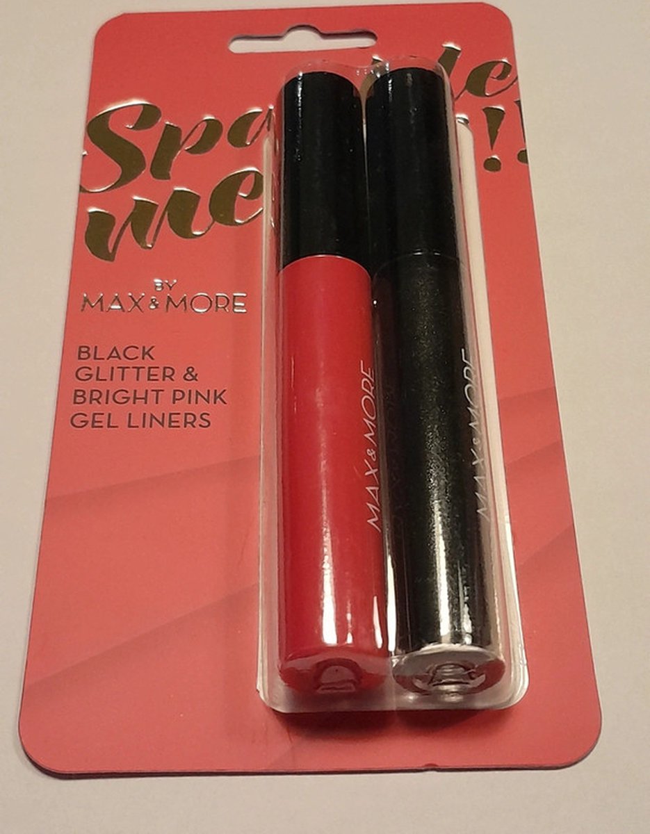 Max & More eyeliner Sparkle Me Black Glitter & Bright Pink.