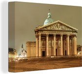 Canvas schilderij 160x120 cm - Wanddecoratie De voorkant van het Pantheon van Parijs - Muurdecoratie woonkamer - Slaapkamer decoratie - Kamer accessoires - Schilderijen