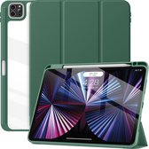 Geschikt voor iPad Hoes Air 6 (M3 en M2) / Air 5 / Air 4 / Pro 11 - 11 Inch /10.9 Inch - Solidenz Air 6/5/4/Pro 11 Hybrid Bookcase - Case Met Autowake - Hoesje Met Pencil Houder - Groen