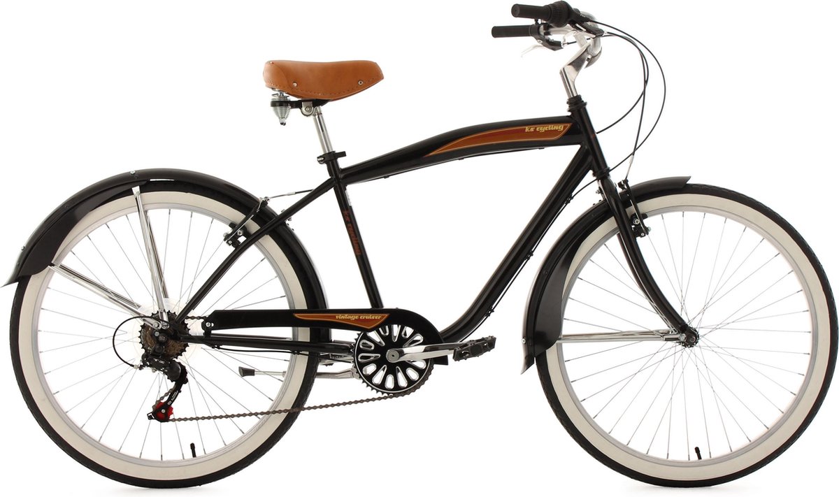 Persona inkt Verlenen Ks Cycling Fiets Beachcruiser 26 inch Vintage zwart 6 versnellingen - 46 cm  | bol.com