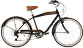 Ks Cycling Fiets Beachcruiser 26 inch Vintage zwart 6 versnellingen - 46 cm