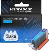 PrintAbout huismerk Inktcartridge CLI-521C Cyaan geschikt voor Canon