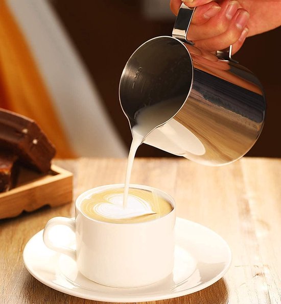 Pichet à Mousse De Lait Sans Rouille, Pichet à Vapeur Expresso  Multifonction En Acier Inoxydable, Pour Café Au Lait 