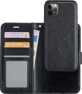 Bookcase 2 en 1 amovible iPhone 13 Pro Max - Étui portefeuille pour iPhone 13 Pro Max avec porte-cartes - Zwart
