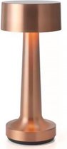 Goliving Tafellamp Oplaadbaar – Draadloos en dimbaar – Moderne touch lamp – Nachtlamp Slaapkamer – 21 cm – Roségoud
