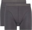 Twee grijze boxesshorts met naden op de pijpen.