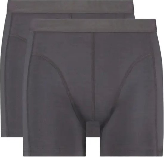Twee grijze boxesshorts met naden op de pijpen.