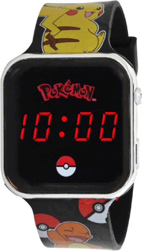 LED Watch Pokémon - Kinderhorloge Met LED Display Voor Datum en Tijd - Zwart