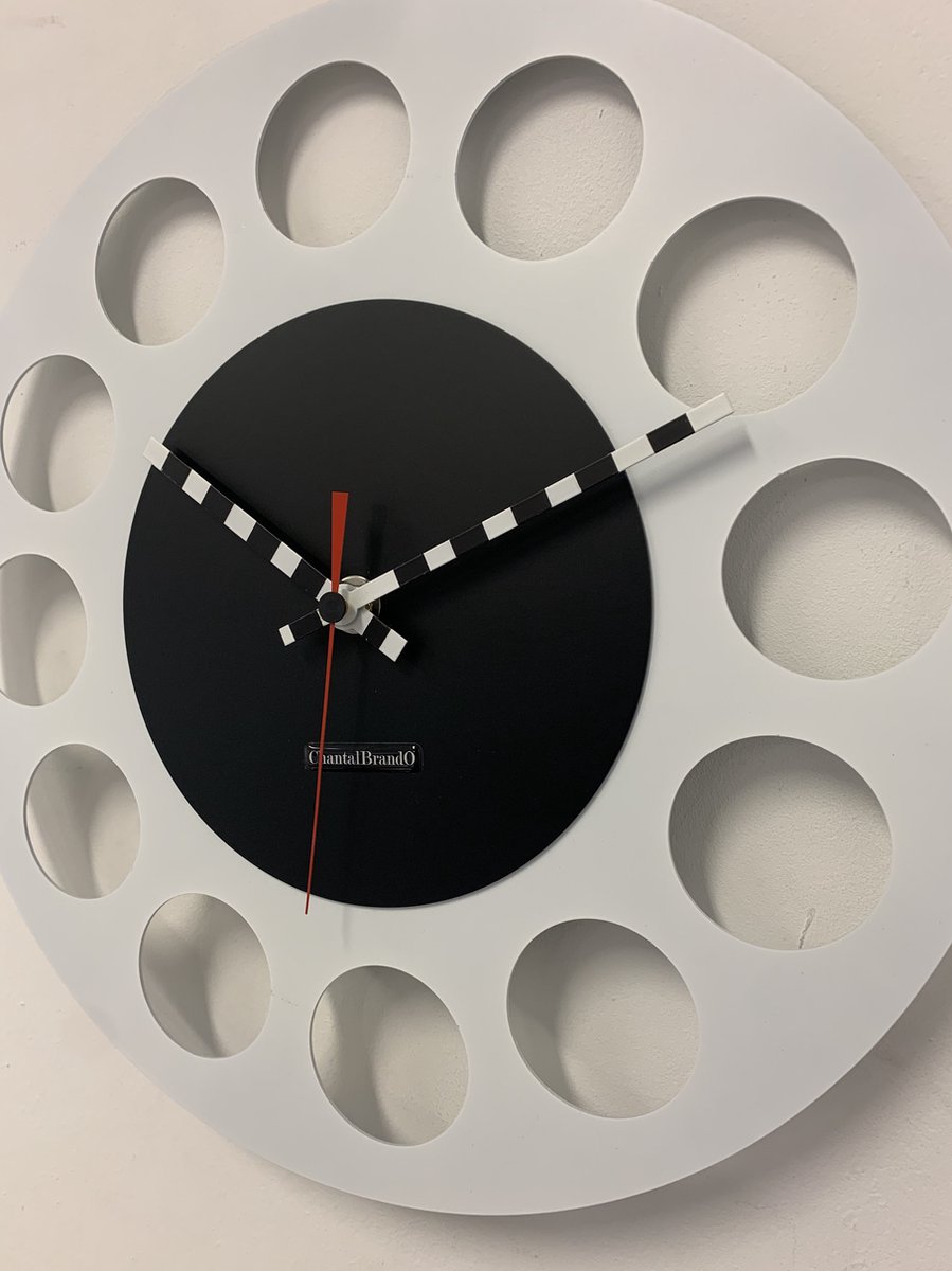 Wandklok CHANTALBRANDO -- WHITE & BLACK TORNADO 40 -- MODERN DESIGN --