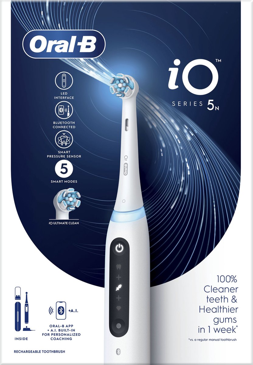 Afbeelding 3 van Oral-B iO 5N Elektrische Tandenborstel - Wit