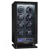 VEVOR Horlogeopwinder voor 8 automatische horloges voor heren en dames met 8 Japanse superstille motoren, blauw LED-licht en adapter, schaal met hoge dichtheid, zwart PU
