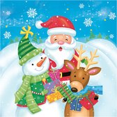 Kerst thema servetten - 40x st - 33 x 33 cm - honden print - Voordeel deals kerstartikelen 6 - warenhuis