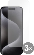 Cazy Screenprotector Bundel - Tempered Glass geschikt voor iPhone 15 Pro - Bescherming tegen krassen en stoten - Eenvoudig aan te brengen - Transparant - 3 stuks