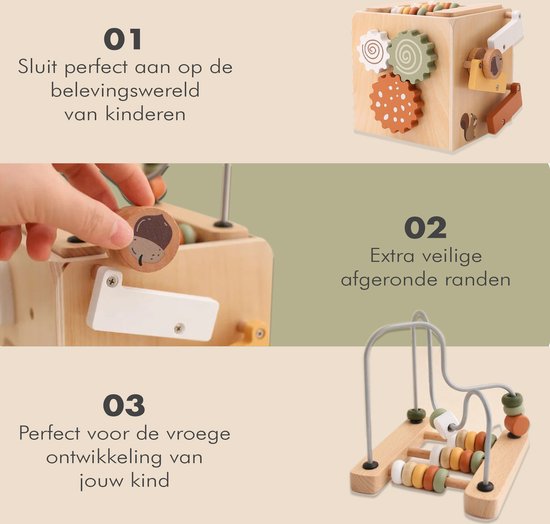 VANDIAH® Houten Motoriek Kubus-Educatief Speelgoed-Veilig-Stimulerend en Duurzaam van VANDIAH® — afbeelding 5