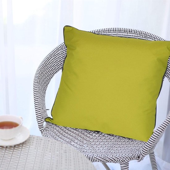 Cushion 60 x 60 cm [Set of 2] Water-Repellent Cushion Cover Lime (without Pillow Insert) Waterproof Cushion Cover as Garden Cushion or Decorative Cushion Cushion Cover Indoor and
