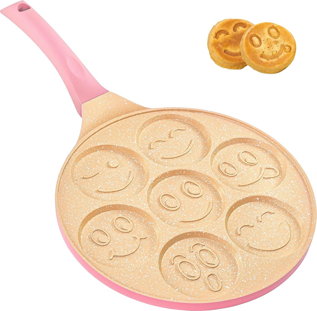 Pannenkoekpan geschikt voor inductie koekenpan met antiaanbaklaag voor pannenkoeken pannenkoekpan crêpe pannenkoekpan roze kleur